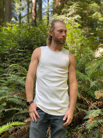 Tank Top - Organic Cotton Natural/Blank Shirt Low Impact & Dye Yoga Earth Tone Unisex Men's Women's Active