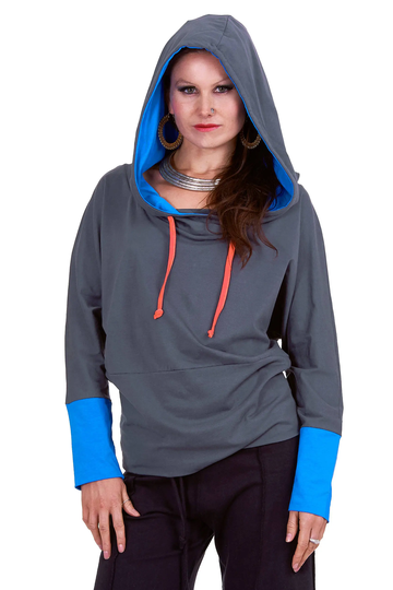 Batwing Hiphop Hoodie, Organic Cotton Clothing, Bat Wing Urban Hoody, Hip Hop Hoodie, Loose Fitting Hooded Top, Festival Clothing