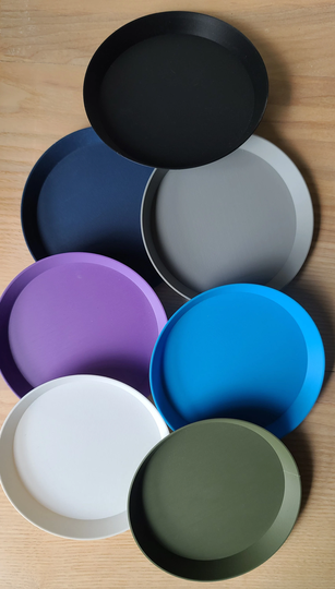 Circular Drainage Trays | x3 For Plant Pots, 7 Colours, Small-Large | 60-205mm Eco-Friendly Plastic - Gift Present 3D Printed