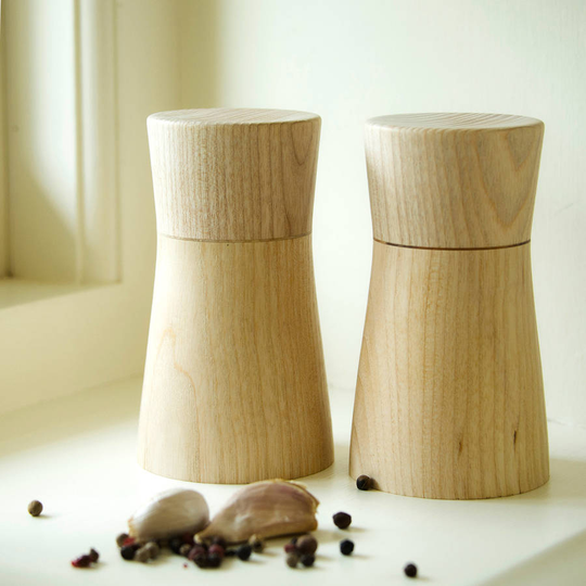 Handmade Salt And Pepper Mill Set In English Ash