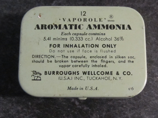 Vintage Vaporole Aromatic Ammonia Capsules Tin Can Medical Supply Stage Prop Original Price Tag