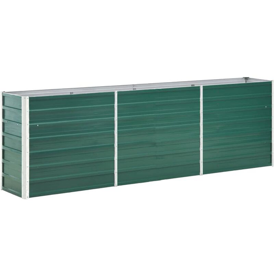 Garden Raised Bed Galvanised Steel 240x40x77 cm Green Vidaxl Green