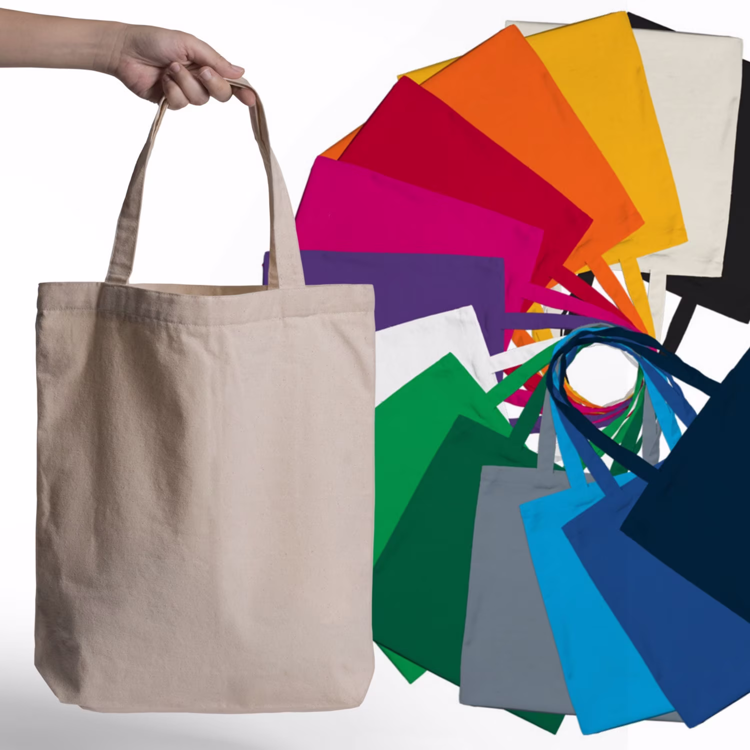 100% Organic Cotton Bags, Plain Coloured Shopping Tote Shoulder Bags , Women-Mens Painting, Decorating, Printing