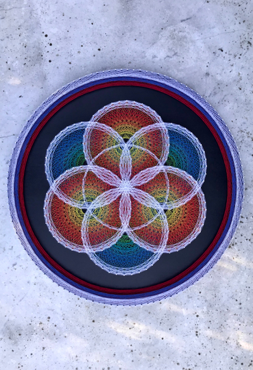 Seed Of Life - Sacred Geometry String Art | Flower Of Life Metatrons Cube Divine Union Sacred Art Psychodelic Visionary