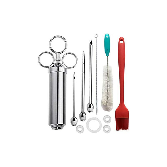 Osqi - Marinade Syringe 304 stainless steel Meat Injector Gravy Syringe Juicer Professional Marinade for Turkey Beef Chicken Turkey Meat Roasts
