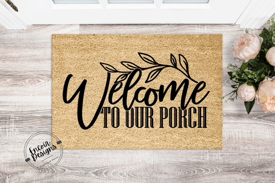 Welcome To Our Porch | Sustainable Eco-Friendly Biodegradable Doormat Housewarming Gift New Homeowner Seasonal Summer