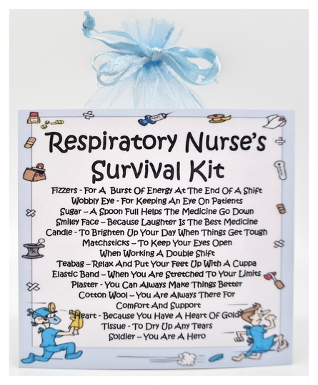 Respiratory Nurse Survival Kit - Fun Novelty Gift & Card Alternative/Present Birthday Greeting Cards Unique Secret Santa