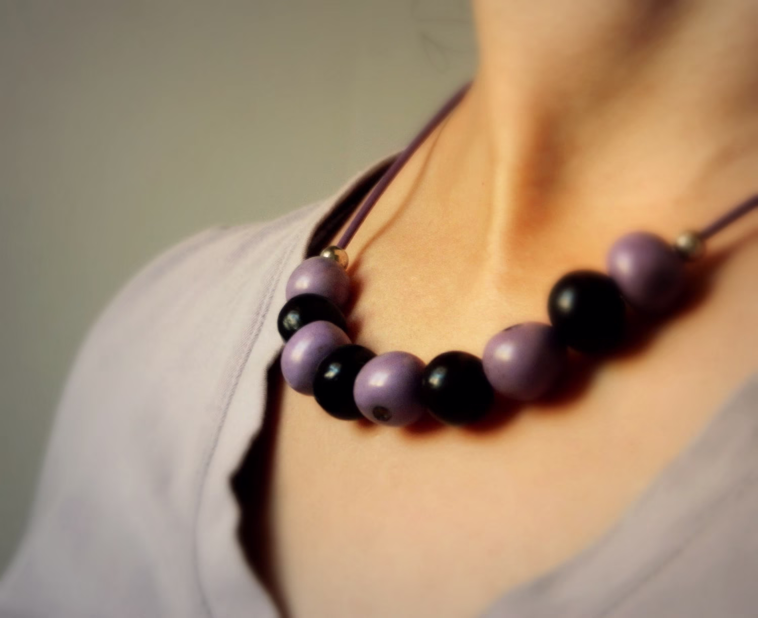 Amazon Seed Necklace - Lavender Bombona Seeds/sterling Silver & Leather