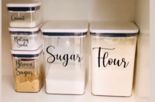 Custom Pantry Labels, Kitchen Script Stickers, Container Organization