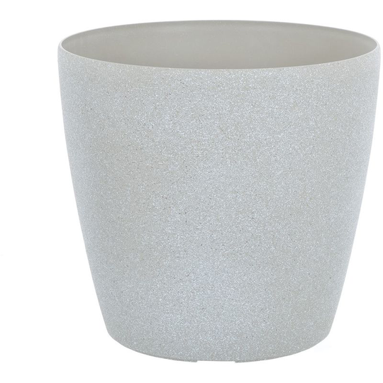 Azuma - Round Plant Pot With Sandstone Effect Plastic Garden Home Gardening Planter Accessory For Flowers Herbs Trees Plants Indoor/Outdoor Use Patio