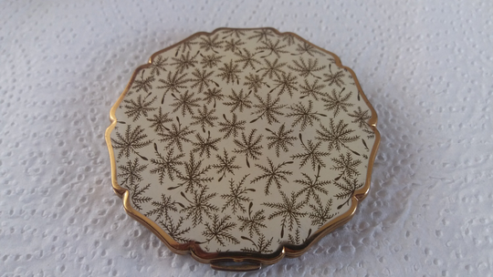 Vintage Stratton Powder Compact, Enamelled Gold Coloured, Vintage Make Up, Hand Bag Mirror, Cosmetics, Toiletries, Vanity Compact
