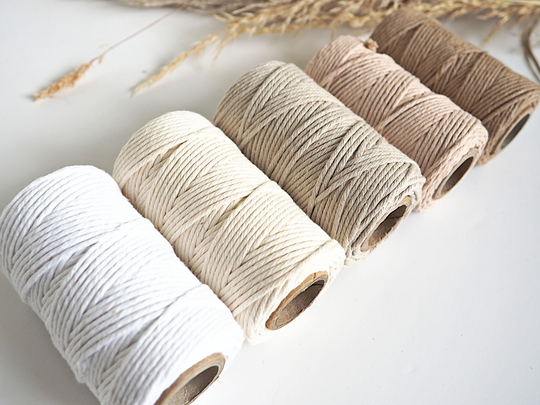 Macrame Cotton Cord 50 M/2 Mm 100G Spool Single Twisted 35 Various Colours Based in The UK