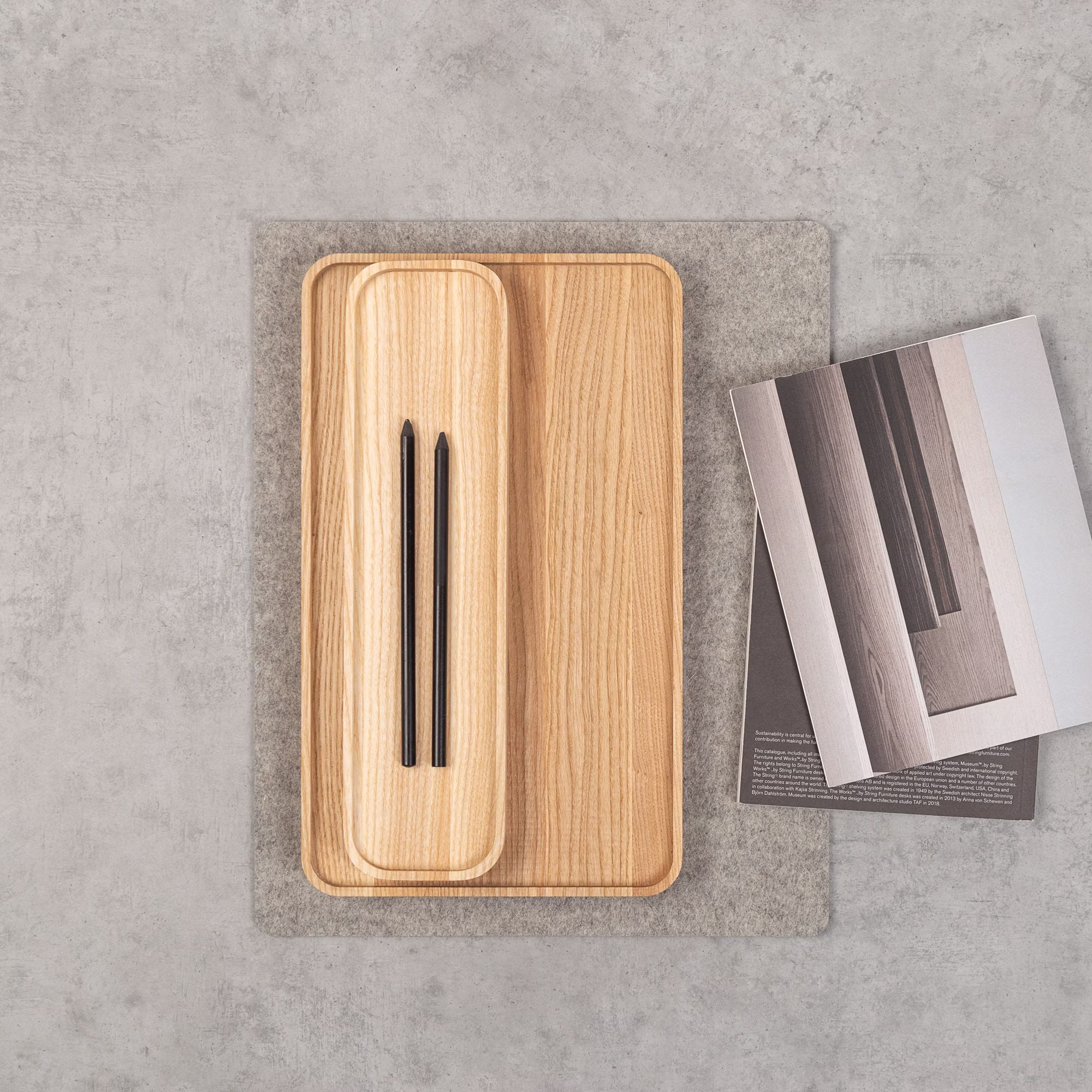 Wooden Office Desk Organizers Set I Gift For Men Desk Accessory Pen, Papers Or Files Jewelry Tray