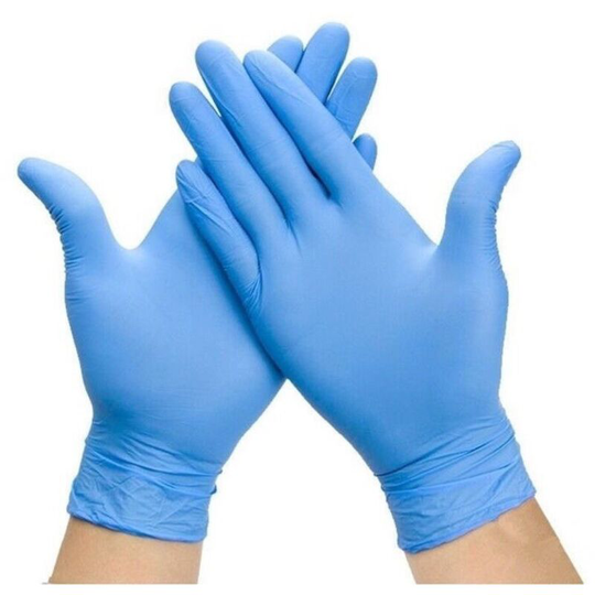Powder Free Nitrile Disposable Gloves (100 Pieces), l Large, Latex Free, Food Safe, Skin Friendly & Well Tolerated - For Sensitive Skin (Blue, l)