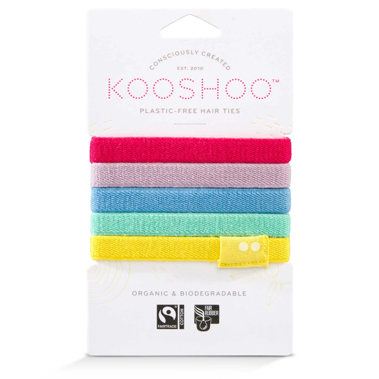 Biodegradable, Organic Cotton Hair Ties | Rainbow Plastic-Free Ponytail Holders That Are Built To Last