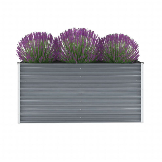 Garden Planter Galvanised Steel 160x40x77 cm Grey