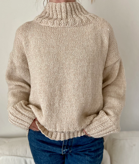 The Coco Wool & Organic Cotton Oversized Sweater in Natural White/Boho Sweater/Slouchy Sweater/Chunky Sweater/ Sustainable Fashion