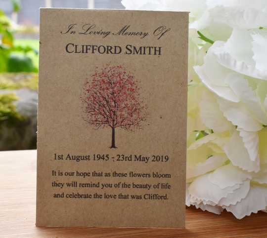 Funeral Favour Personalised Seed Packets Memorial | With Wildflower Seeds