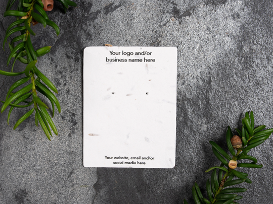 Custom Printed Wildflower Seed Earring Display Cards