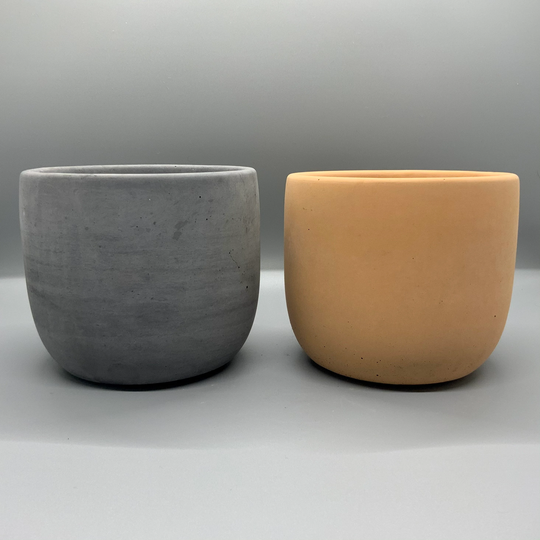 Large Concrete Planter Set Of 2 | Minimalist Plant Pot Boho With Drainage Modern Indoor Flower 4 Inch Pots