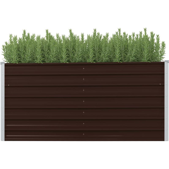 Hommoo - Garden Planter Brown 160x40x77 cm Galvanised Steel VD29838