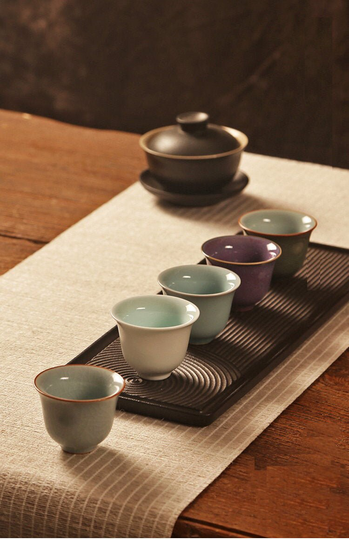 Antique Style Chinese Ceramic Tea Cup Set/Japanese Sake Cup Set/Chinese Five Famous Imperial Kilns Series(1St Generation -C Jingdezhen Ware
