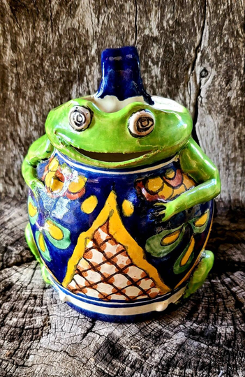 Vintage Talavera Pottery Mexican Frog