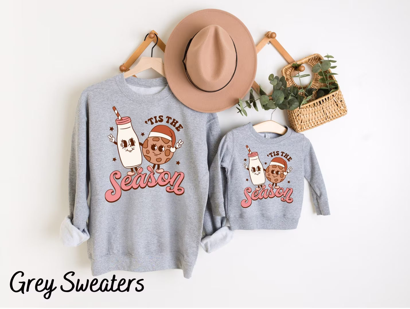 Matching Mommy & Me Christmas Sweatshirts, Shirts, Outfits, Toddler Girl Boy Tis The Season Sweaters