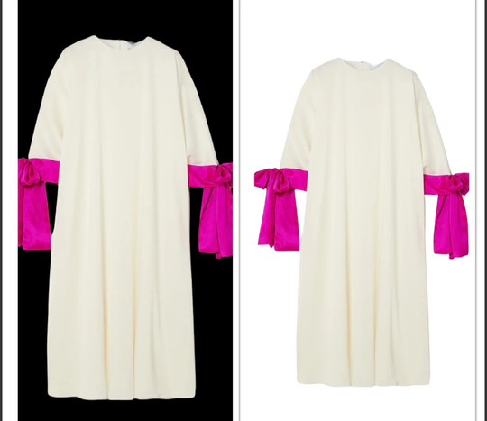 Cream Powder Touch Kaftan With Bow Sleeves