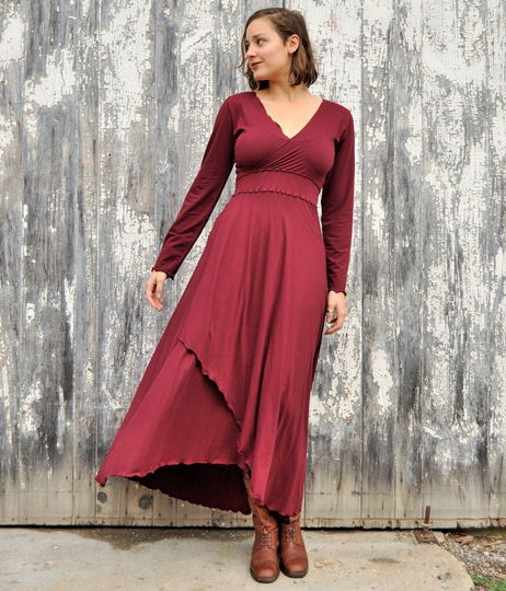 Maxi Faux Wrap Dress // Made With Bamboo Or Soy & Organic Cotton Great For Formal Events Handmade in Michigan By Yana Dee