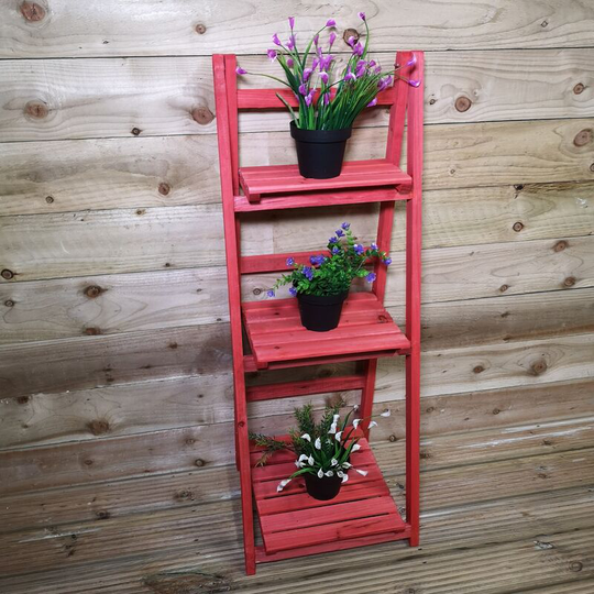 Hambledistribution - Outdoor Wooden Garden 3 Tier / Shelf Display Planter for Plants, Flowers, Herbs