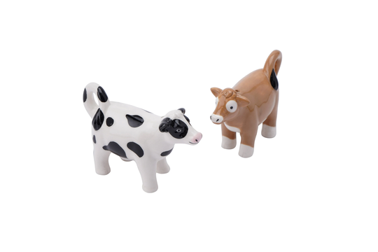 Cow Salt & Pepper Shaker Pots Gift Box British Dairy Farm Cows Tableware Gifts For Home