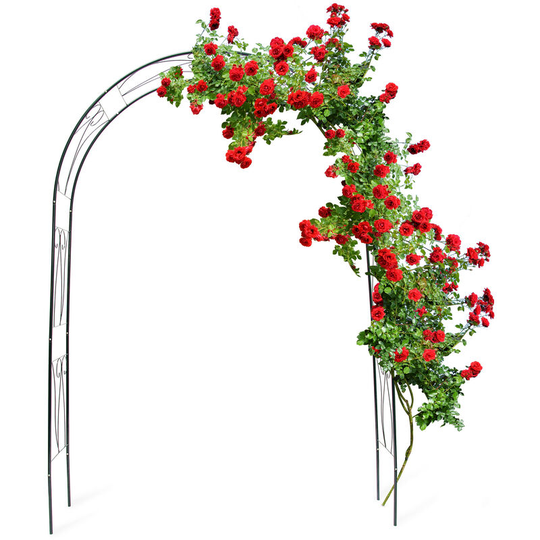 Relaxdays - Trellis Archway, Powder-Coated Steel Support Arch for Climbing Plants, 2.3 m Tall, Dark Green
