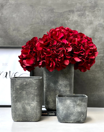 Grey Ceramic Planters, Indoor Plant Pot/Vase, 3 Sizes Available, Covers