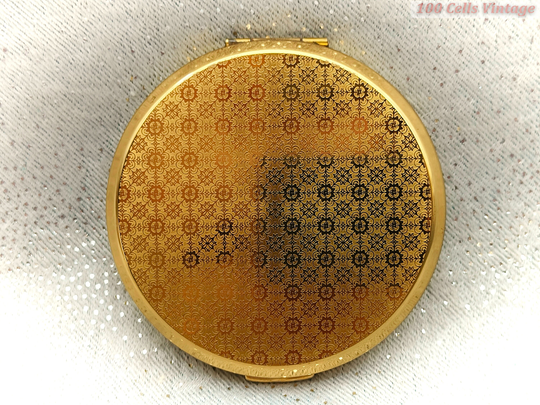 stratton Gold Tone Flowers-Vintage Ladies Powder Compact -7.5cm