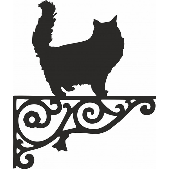 Persian Ornamental Hanging Bracket - Contemporary Basket Wall Mounted Decorative Garden Black