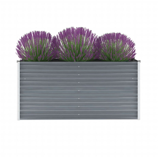 Topdeal - Garden Planter Galvanised Steel 160x40x77 cm Grey VDTD29028