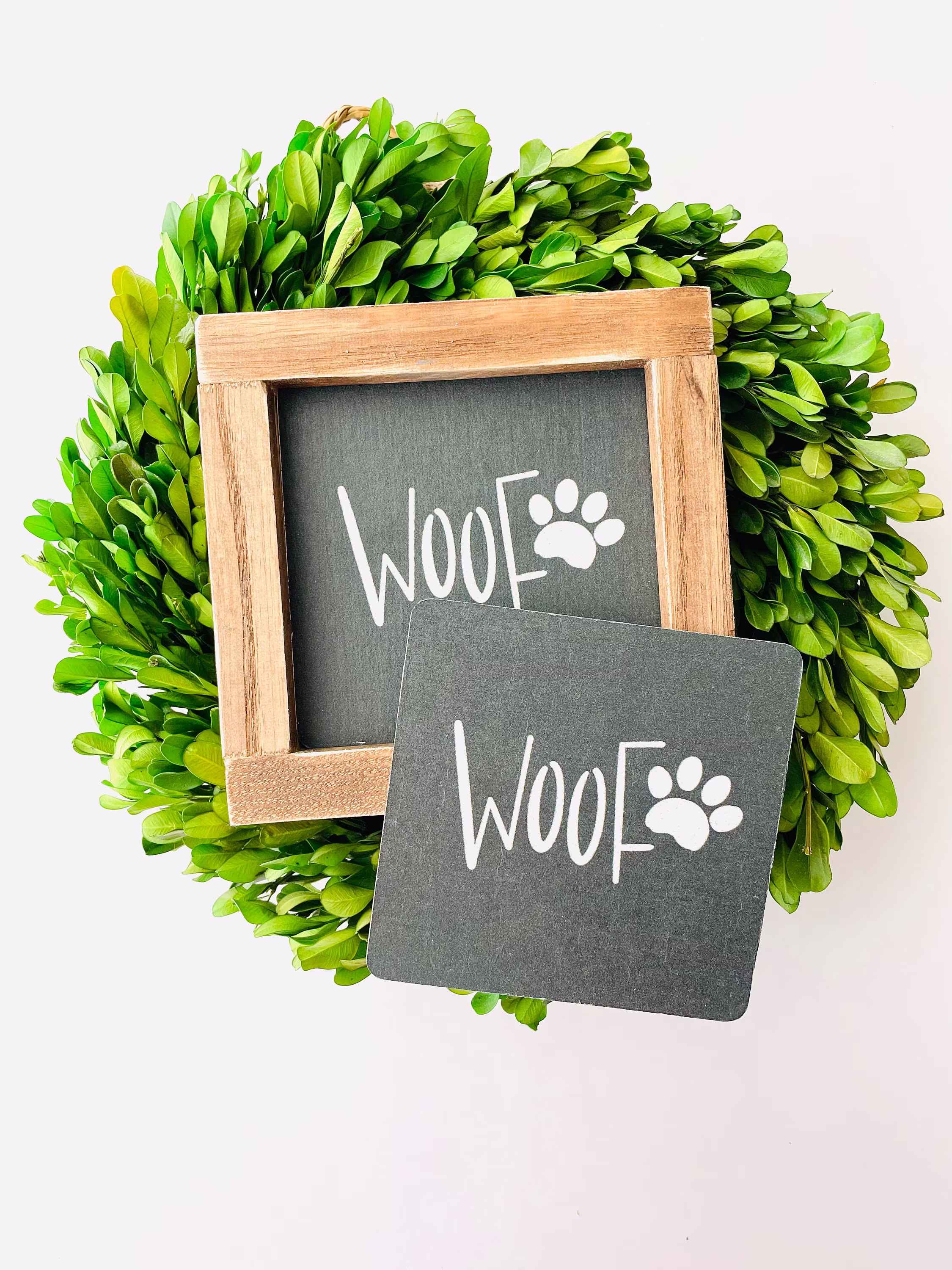 Woof Tile, Interchangeable Decor Sign, Tiered Tray, Seasonal Home Decor, Dog Lover, Paw Print Mom