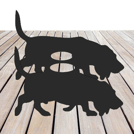 Basset Hound Garden Planter - Metal Outdoor Black Ornament