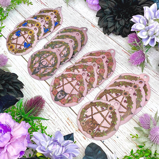 Set Of Witchy Tea Dyed Gift Tags, Handmade With Cottagecore Illustrations, Celestial, Great For Halloween Samhain Gifts