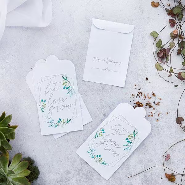 10 Geometric Seed Favour Bags, Wedding Party Favours, Bags