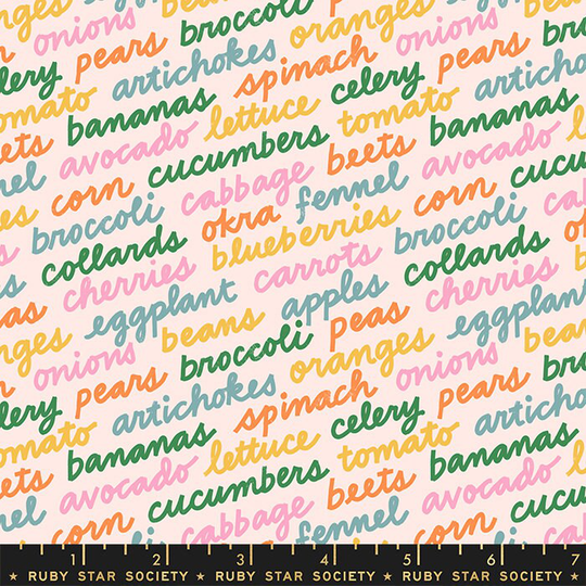 Food Group in Season Text Words Multi Rs5042 11 By Ruby Star Society - Moda 1/2 Yard