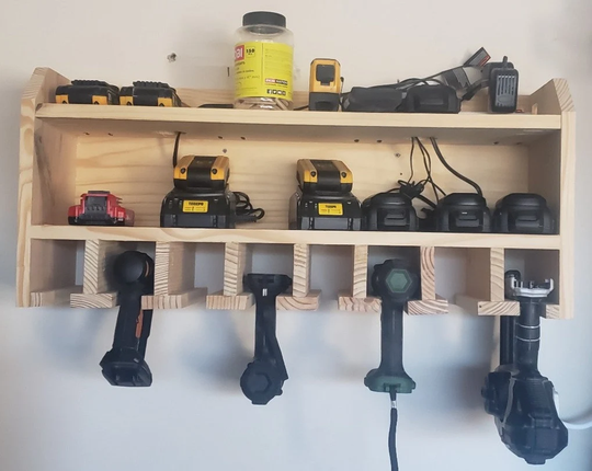 Fully Assembled - Cordless Drill Organizer | Tool Organizer Garage Holder Gift For Him