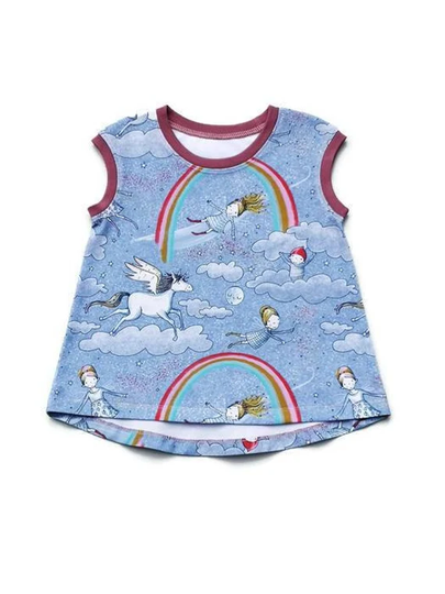 Organic Rainbow & Unicorn T Shirt For Babies Kids-Unisex Baby Clothes-Unicorn Gift Child