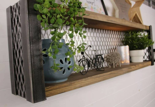 Industrial Shelving Wall Unit, Herb Shelf, Mounted Living Room Rustic Kitchen