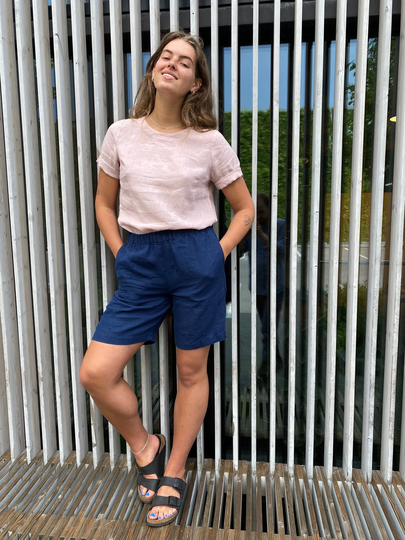 Pure Organic Linen Shorts Riga, Unisex Summer Shorts