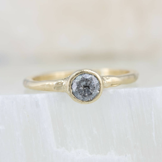 'Valentina' Salt And Pepper Diamond Solitaire Ring