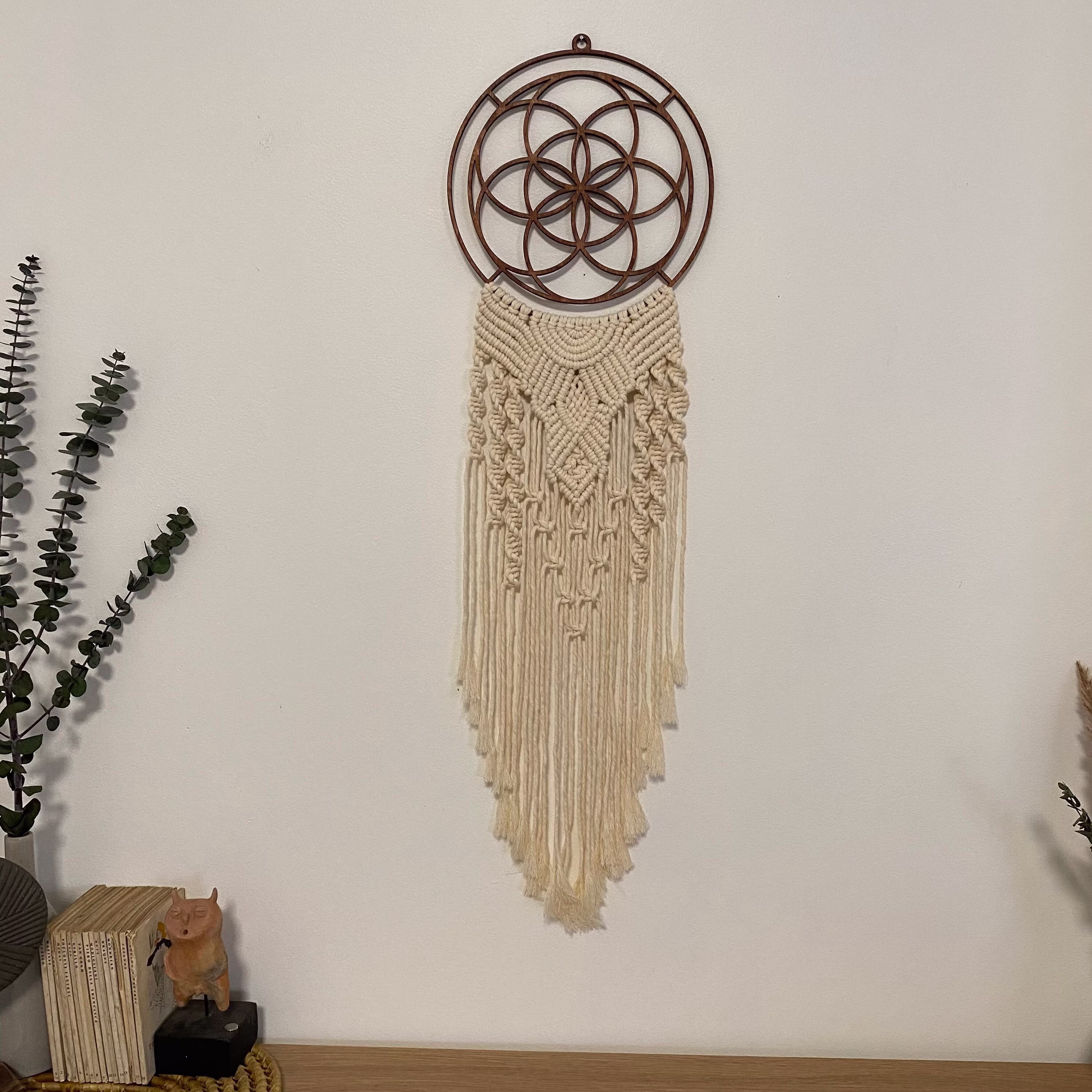 Seed Of Life Macrame Wall Hanging | Sacred Geometry Spiritual Space Decor