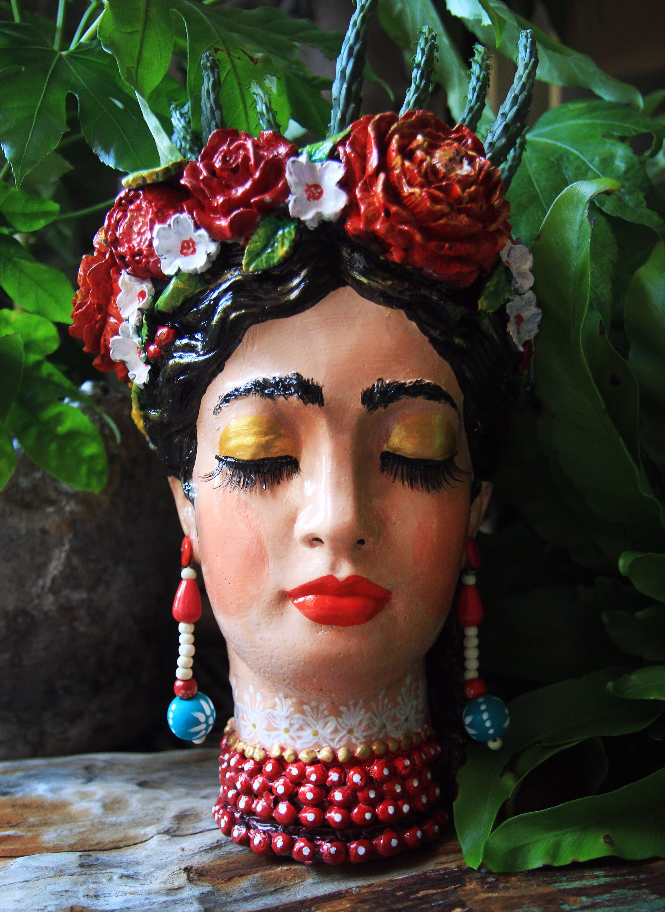 Slawa Slavic Human Face Shaped Flower Pot