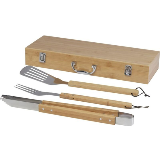 Assadus bbq Tool Set (One Size) (Silver/Light Brown) - Silver/Light Brown - Seasons